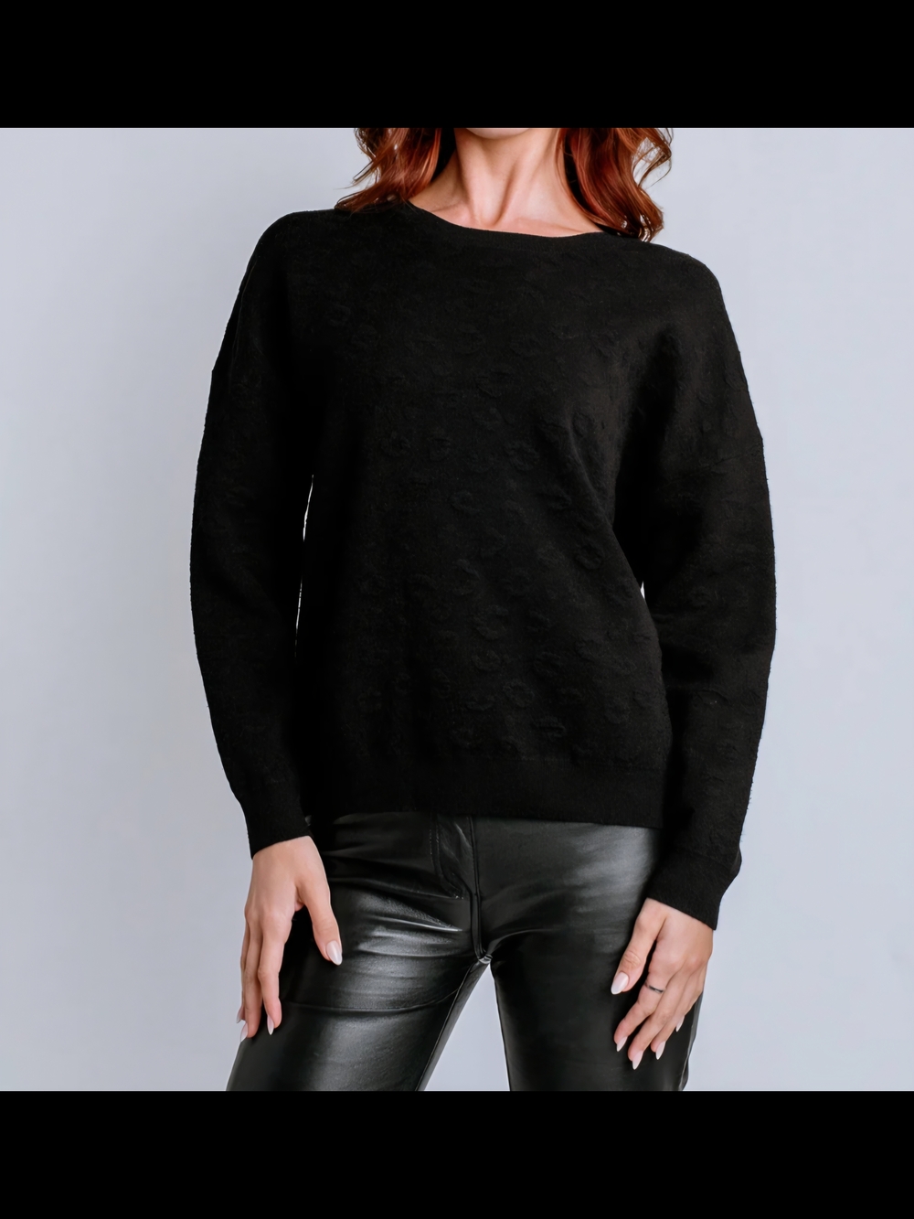 Kerisma Clyde Leo Black Leopard Pattern Sweater; Size M/L
